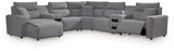Modmax II Salt and Pepper 7-Piece Power Reclining Sectional with Chaise from Ashley Furniture - Luna Furniture