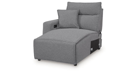 Modmax II Salt and Pepper Left-Arm Facing Press Back Power Chaise from Ashley - Luna Furniture