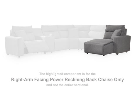 Modmax II Salt and Pepper Right-Arm Facing Press Back Power Chaise from Ashley - Luna Furniture