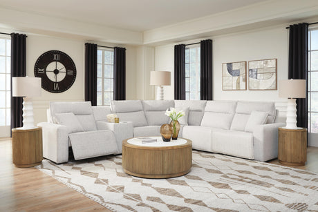ModMax II Stone 6-Piece Power Reclining Sectional with Console from Ashley - Luna Furniture
