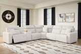 ModMax II Stone 6-Piece Power Reclining Sectional with Console from Ashley - Luna Furniture