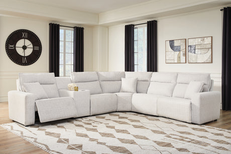 ModMax II Stone 6-Piece Power Reclining Sectional with Console from Ashley - Luna Furniture