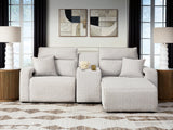 ModMax II Stone 3-Piece Power Reclining Sectional with Chaise and Console from Ashley - Luna Furniture