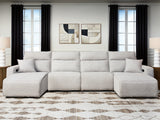 ModMax II Stone 4-Piece Power Reclining Sectional with Chaise from Ashley - Luna Furniture
