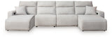 ModMax II Stone 4-Piece Power Reclining Sectional with Chaise from Ashley - Luna Furniture
