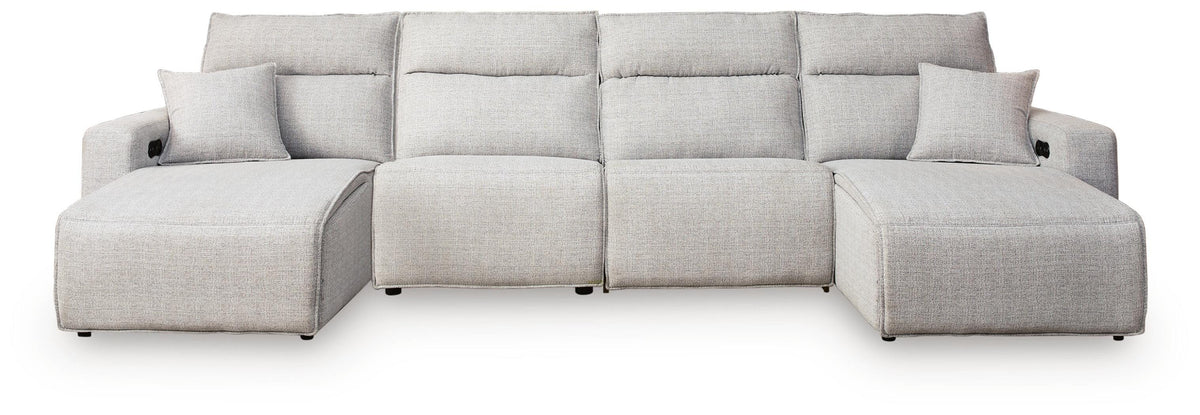 ModMax II Stone 4-Piece Reclining Sectional with Double Chaise from Ashley - Luna Furniture