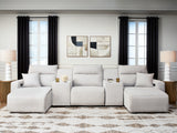 ModMax II Stone 5-Piece Power Reclining Sectional with Chaise and Consoles from Ashley - Luna Furniture