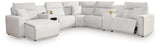 Modmax II Stone 6-Piece Power Reclining Sectional with Chaise and Audio Console from Ashley - Luna Furniture
