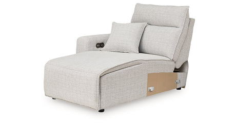 ModMax II Stone Left-Arm Facing Power Chaise from Ashley - Luna Furniture