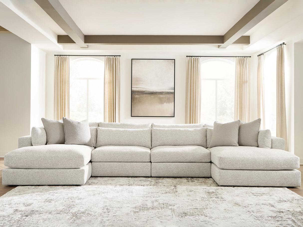 Ashbourne Estate Snowstone 4-Piece Double Chaise Sectional from Ashley Furniture - Luna Furniture