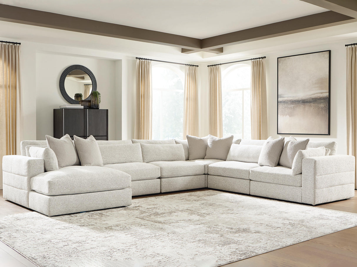 Ashbourne Estate Snowstone 6-Piece Sectional with Chaise from Ashley Furniture - Luna Furniture
