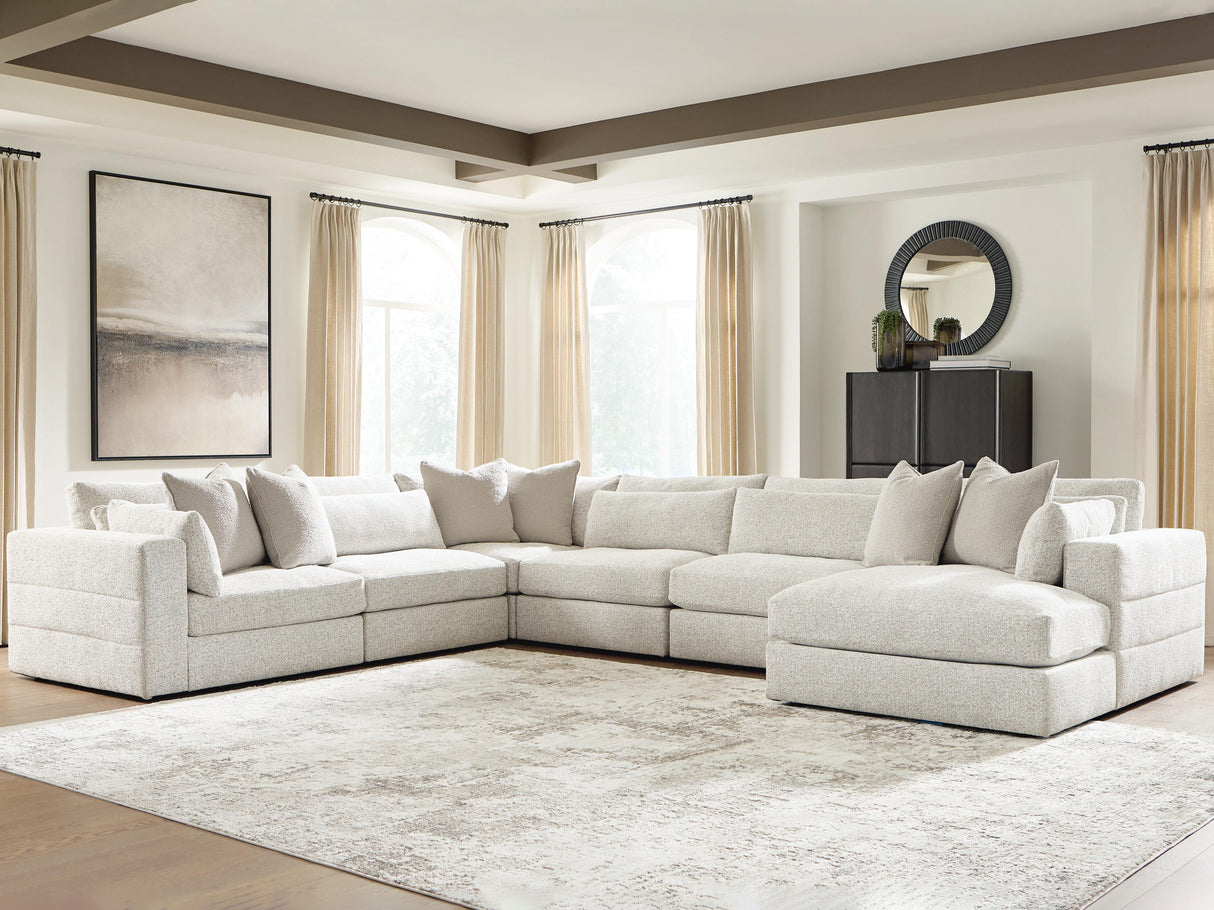 Ashbourne Estate Snowstone 6-Piece Sectional with Chaise from Ashley Furniture - Luna Furniture