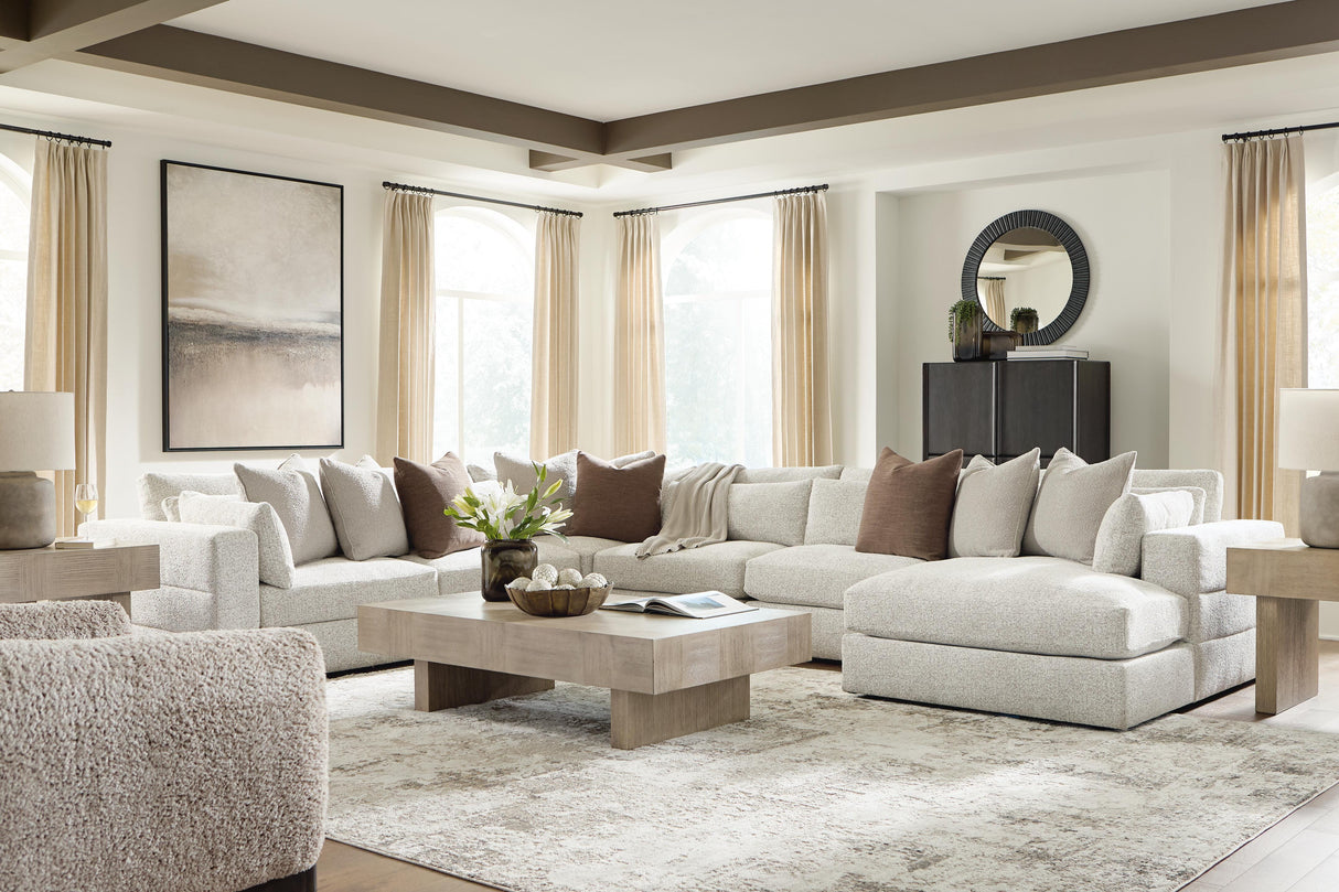 Ashbourne Estate Snowstone 6-Piece Sectional with Chaise from Ashley Furniture - Luna Furniture