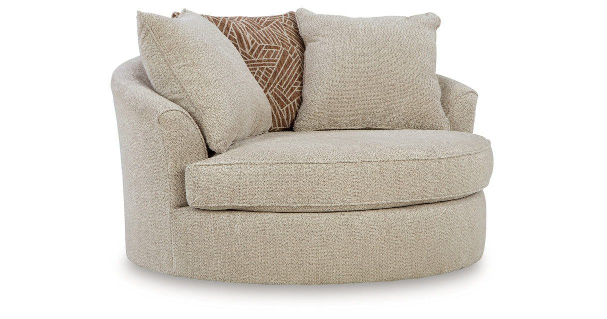 Steelwater Retreat Latte Oversized Swivel Accent Chair from Ashley - Luna Furniture