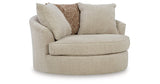 Steelwater Retreat Latte Oversized Swivel Accent Chair from Ashley - Luna Furniture