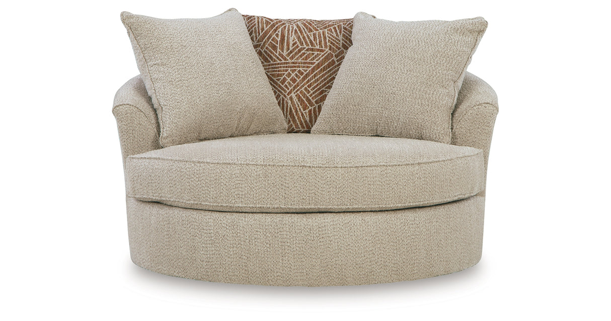 Steelwater Retreat Latte Oversized Swivel Accent Chair from Ashley - Luna Furniture