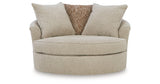 Steelwater Retreat Latte Oversized Swivel Accent Chair from Ashley - Luna Furniture