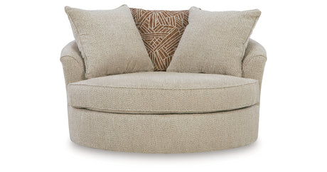 Steelwater Retreat Latte Oversized Swivel Accent Chair from Ashley - Luna Furniture