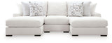 Misty-Lakes Chalk 3-Piece Double Chaise Sectional from Ashley Furniture - Luna Furniture