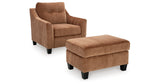 Amity Bay Chair and Ottoman in Clay from Ashley - Luna Furniture
