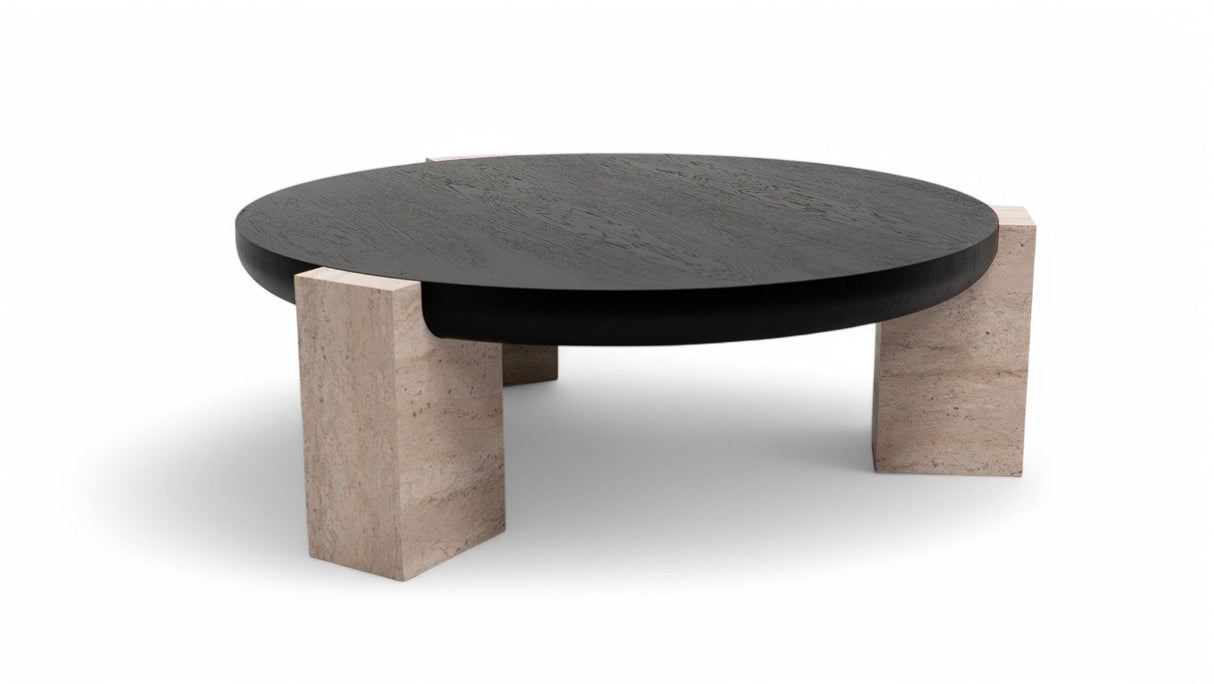 Sini Black Travertine 2-Piece Coffee Table Set from Nova Furniture - Luna Furniture