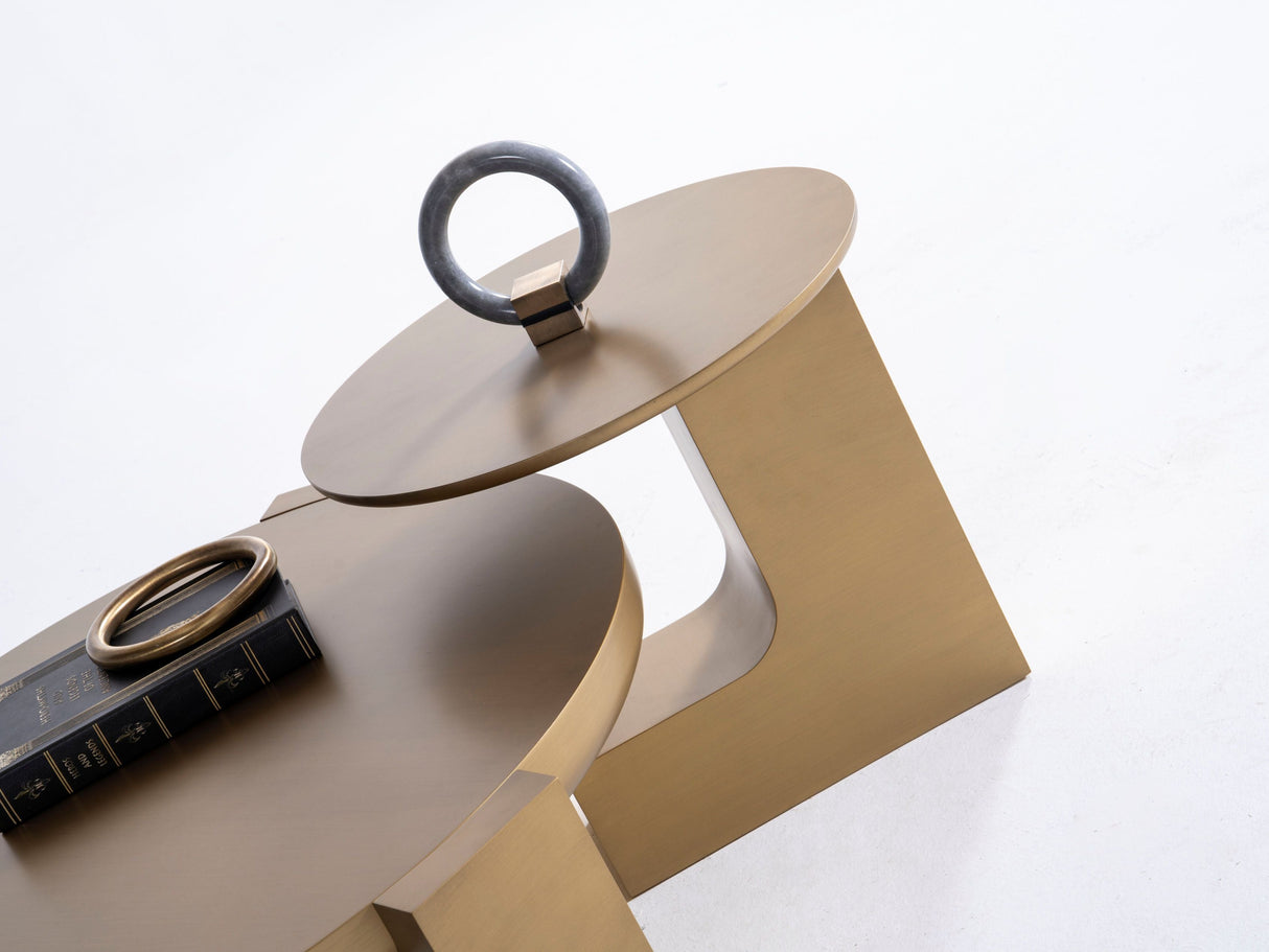 674 Gold Coffee Table and End Table from Nova Furniture - Luna Furniture