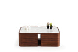 Galli Walnut Marble-Look Top Coffee Table from Nova Furniture - Luna Furniture