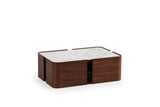 Galli Walnut Marble-Look Top Coffee Table from Nova Furniture - Luna Furniture