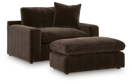 Maxton Heights Bittersweet Oversized Chair and Ottoman from Ashley - Luna Furniture