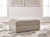 Nexora-Court Burlap Oversized Accent Ottoman from Ashley - Luna Furniture