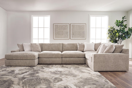 Nexora-Court Burlap 5-Piece Sectional with Chaise from Ashley - Luna Furniture