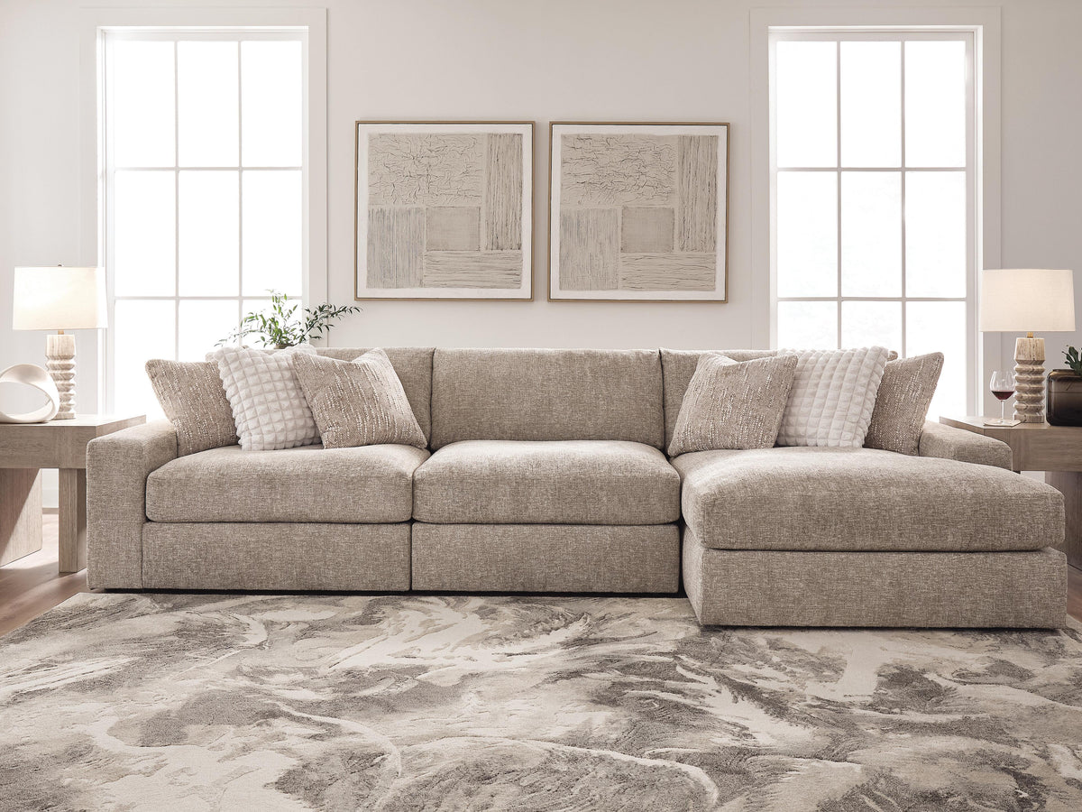 Nexora-Court Burlap 3-Piece Sectional Sofa Chaise from Ashley - Luna Furniture