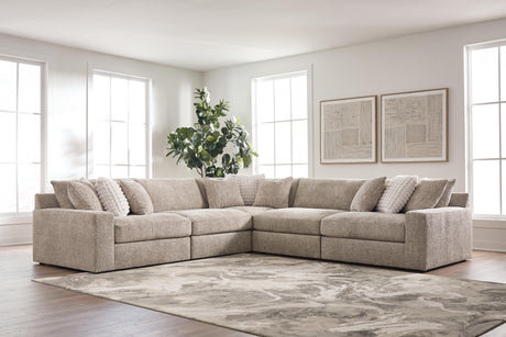 Nexora-Court Burlap 5-Piece Sectional from Ashley - Luna Furniture