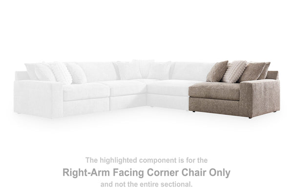 Nexora-Court Burlap Right-Arm Facing Corner Chair