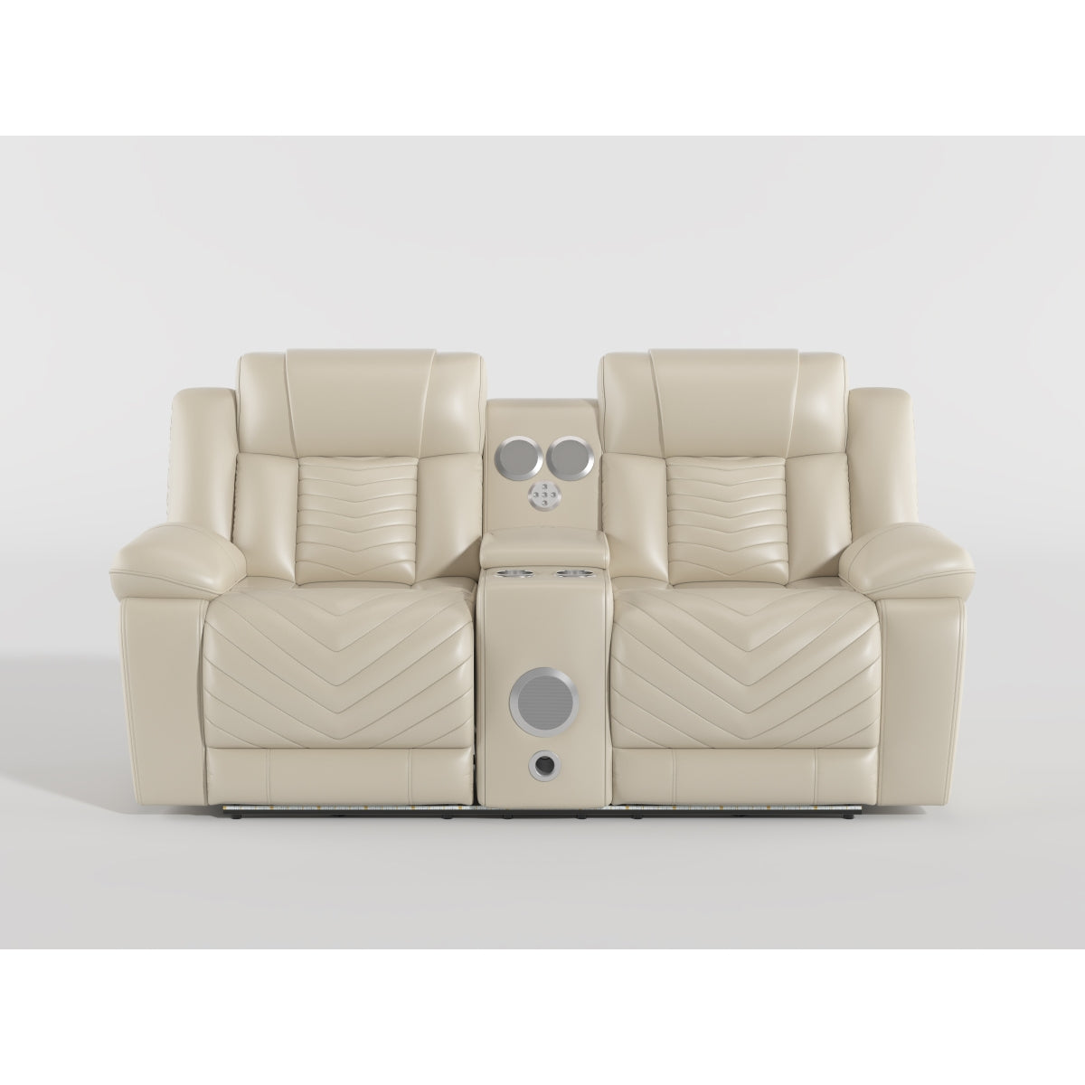 Huron Black Power Double Reclining Loveseat with Center Console from Homelegance - Luna Furniture