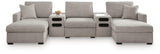 ModMax Luxe Flint 5-Piece Double Chaise Sectional with Audio Consoles from Ashley - Luna Furniture