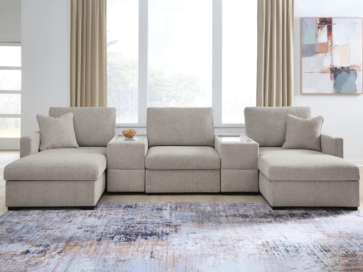 ModMax Luxe Flint 5-Piece Double Chaise Sectional with Storage Consoles from Ashley - Luna Furniture