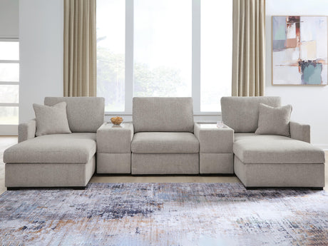 ModMax Luxe Flint 5-Piece Double Chaise Sectional with Storage Consoles from Ashley - Luna Furniture