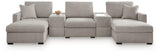 ModMax Luxe Flint 5-Piece Double Chaise Sectional with Storage Consoles from Ashley - Luna Furniture