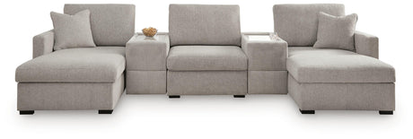 ModMax Luxe Flint 5-Piece Double Chaise Sectional with Storage Consoles from Ashley Furniture - Luna Furniture