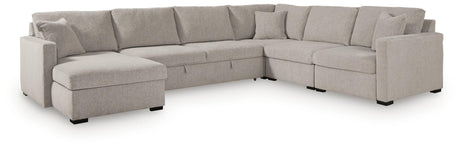 ModMax Luxe Flint 5-Piece Sectional with Chaise and Pop Up Sleeper from Ashley Furniture - Luna Furniture