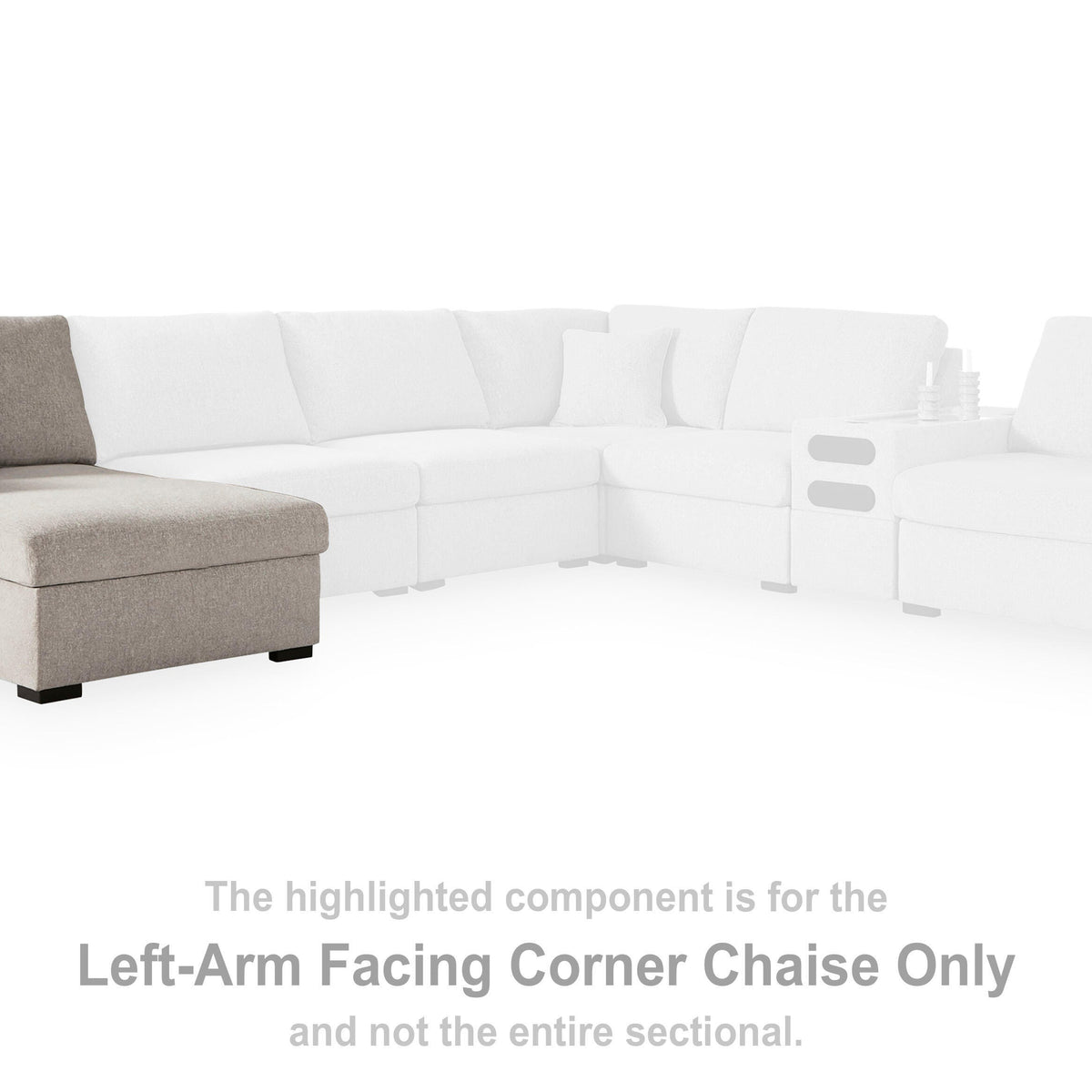 Ashley ModMax Luxe Flint Left-Arm Facing Corner Chaise with Storage ...