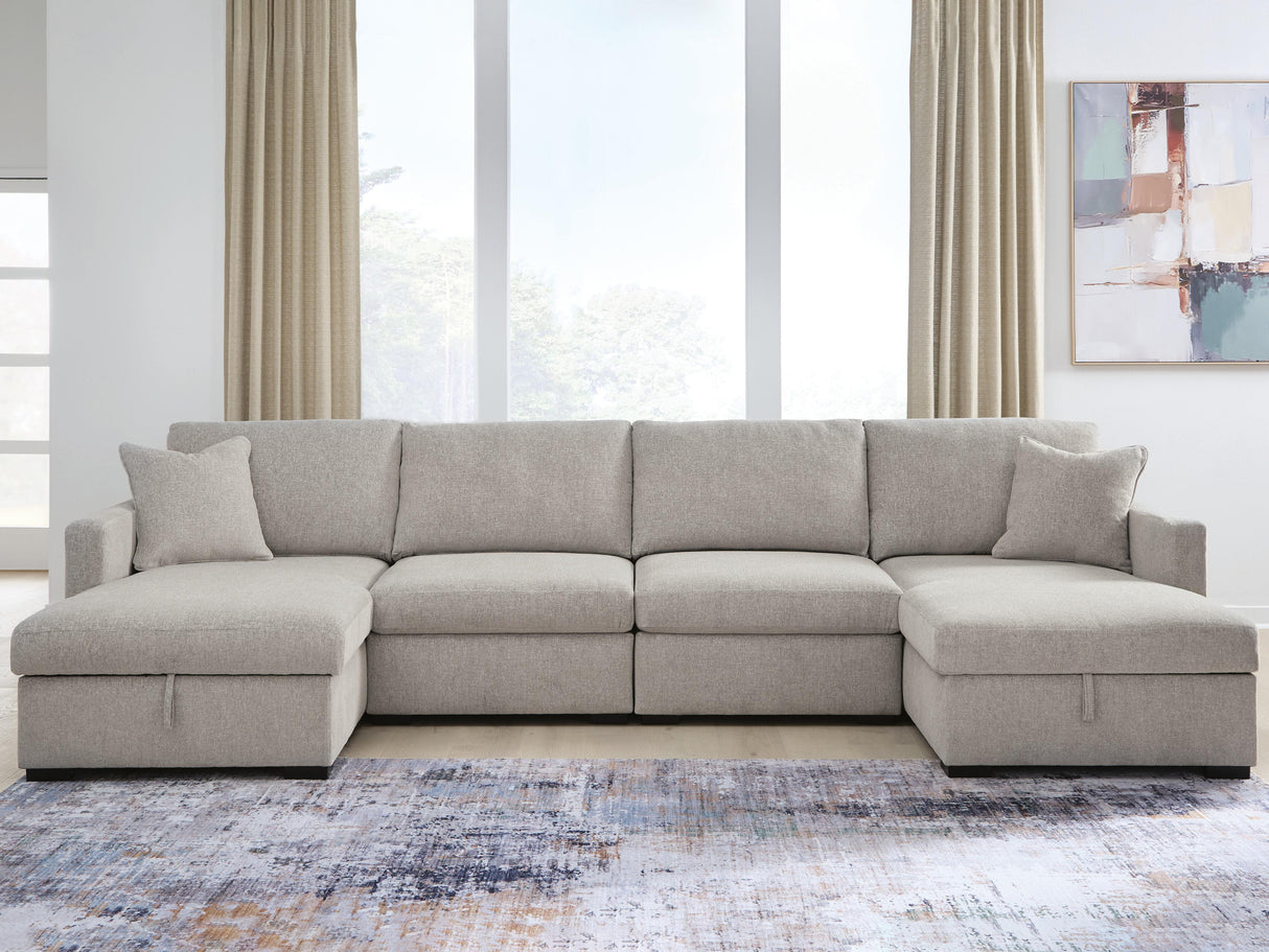 ModMax Luxe Flint 4-Piece Double Storage Chaise Sectional from Ashley - Luna Furniture