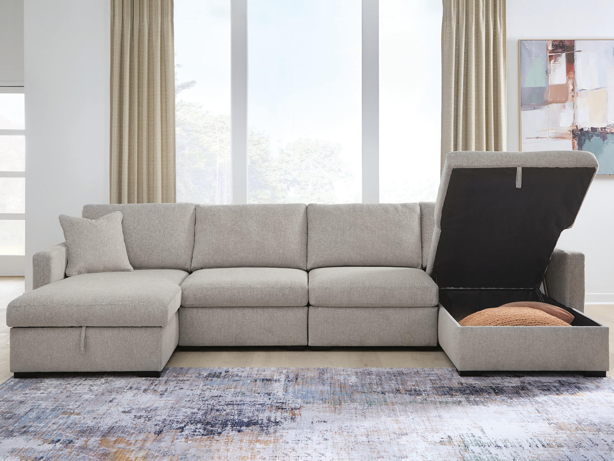 ModMax Luxe Flint 4-Piece Double Storage Chaise Sectional from Ashley - Luna Furniture