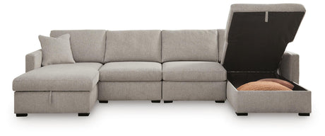 ModMax Luxe Flint 4-Piece Double Storage Chaise Sectional from Ashley Furniture - Luna Furniture