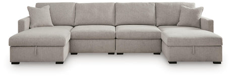 ModMax Luxe Flint 4-Piece Double Storage Chaise Sectional from Ashley Furniture - Luna Furniture