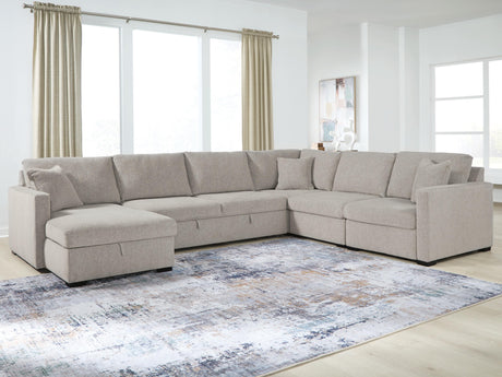 ModMax Luxe Flint 5-Piece Sectional with Storage Chaise and Pop Up Sleeper from Ashley - Luna Furniture