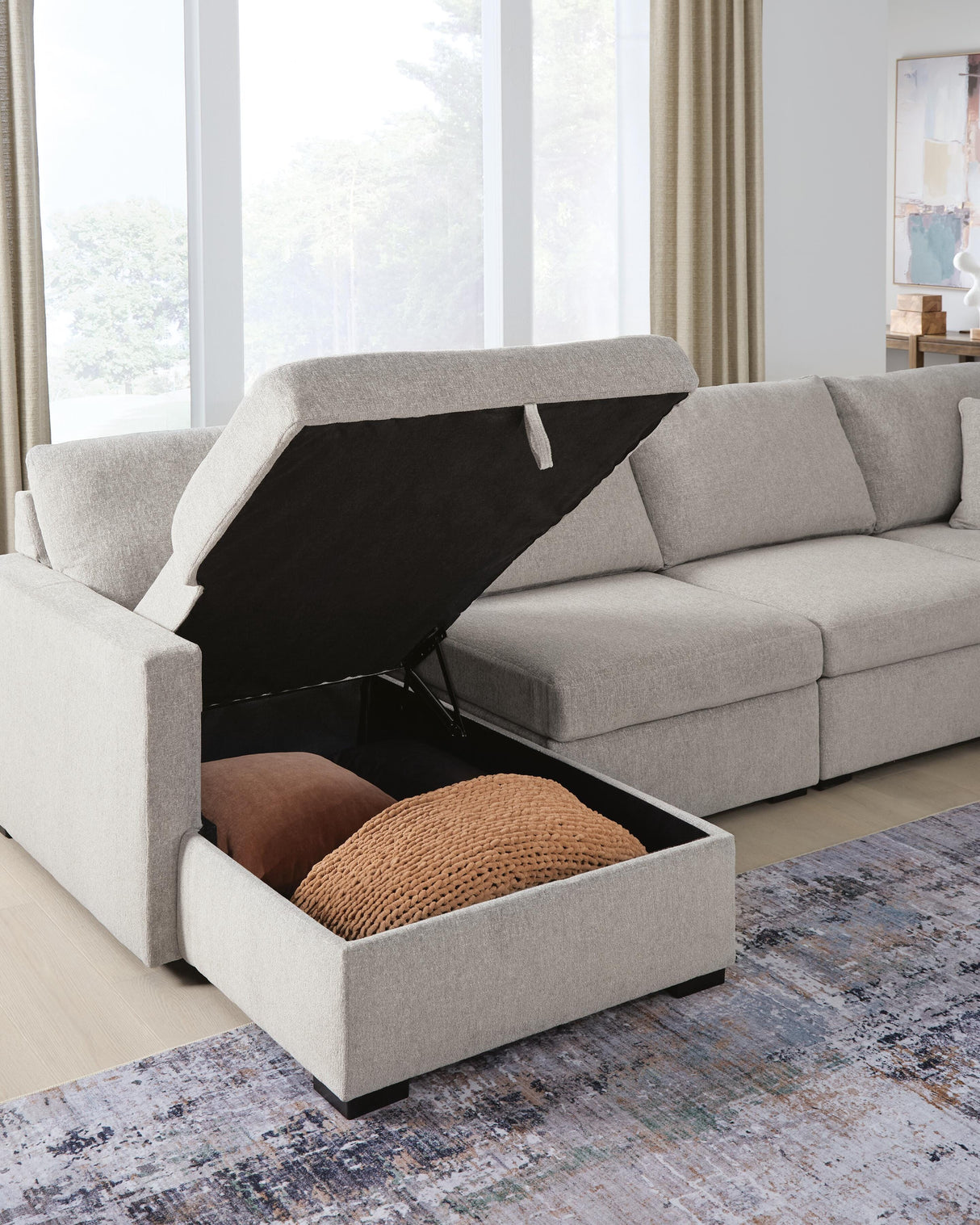 ModMax Luxe Flint 4-Piece Double Storage Chaise Sectional from Ashley - Luna Furniture
