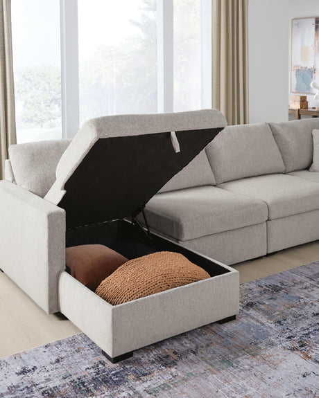 ModMax Luxe Flint 4-Piece Double Storage Chaise Sectional from Ashley Furniture - Luna Furniture