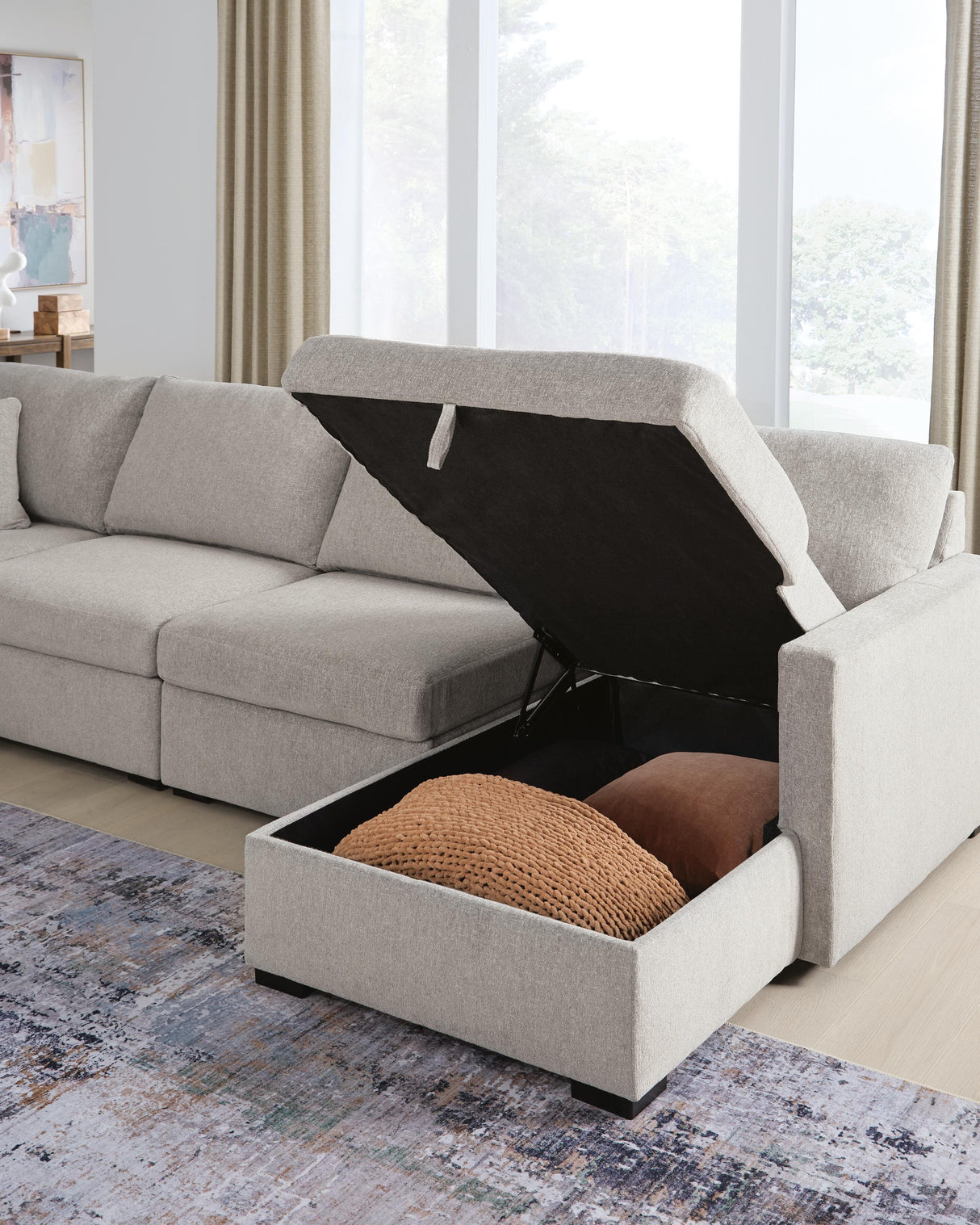 ModMax Luxe Flint 4-Piece Double Storage Chaise Sectional from Ashley - Luna Furniture